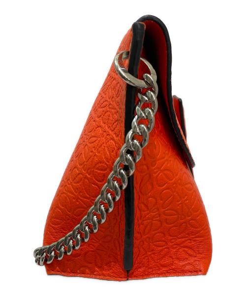 LOEWE（ロエベ）LOEWE (ロエベ) リピートアナグラムアベニューチェーンショルダーバッグ オレンジの古着・服飾アイテム
