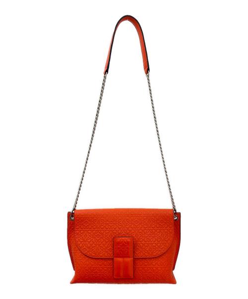 LOEWE（ロエベ）LOEWE (ロエベ) リピートアナグラムアベニューチェーンショルダーバッグ オレンジの古着・服飾アイテム