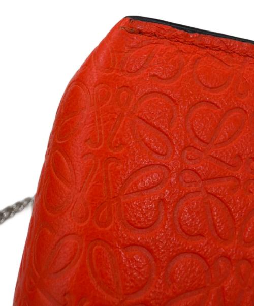 LOEWE（ロエベ）LOEWE (ロエベ) リピートアナグラムアベニューチェーンショルダーバッグ オレンジの古着・服飾アイテム