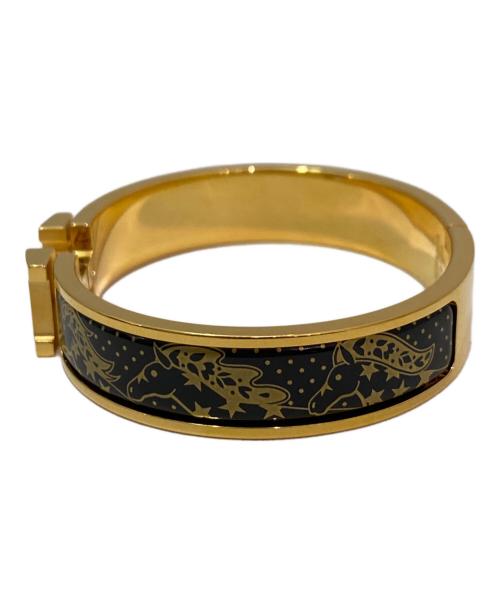 HERMES（エルメス）HERMES (エルメス) エナメルブレスレット クリックH/シュヴァル・ドゥ・クール・バンダナ オルフェーヴル・ジョーヌ・ドール / 黒の古着・服飾アイテム