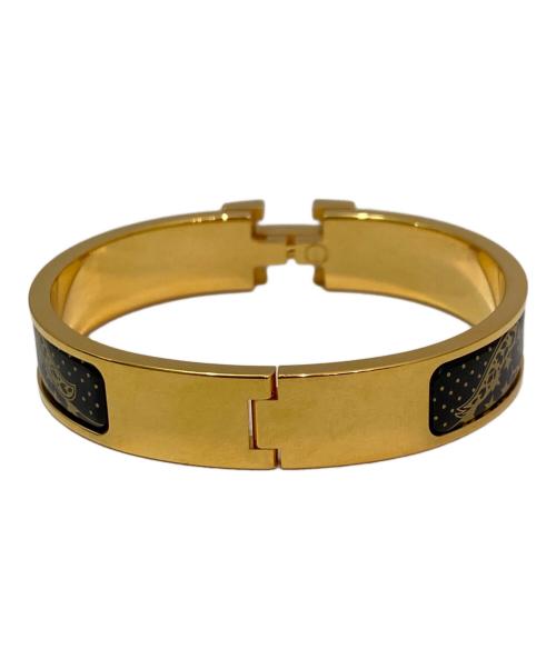 HERMES（エルメス）HERMES (エルメス) エナメルブレスレット クリックH/シュヴァル・ドゥ・クール・バンダナ オルフェーヴル・ジョーヌ・ドール / 黒の古着・服飾アイテム