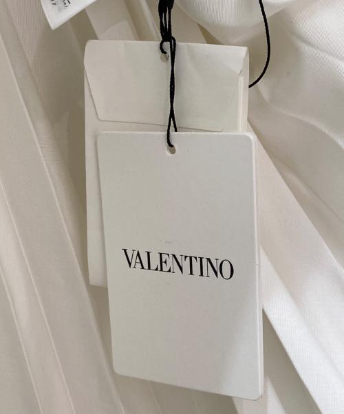 VALENTINO（ヴァレンティノ）VALENTINO (ヴァレンティノ) ベルスリーブプリーツブラウス ホワイト サイズ:38の古着・服飾アイテム