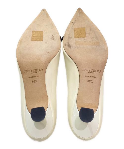 JIMMY CHOO（ジミーチュウ）JIMMY CHOO (ジミーチュウ) ポインテッドトゥパンプス ホワイト サイズ:36 1/2の古着・服飾アイテム