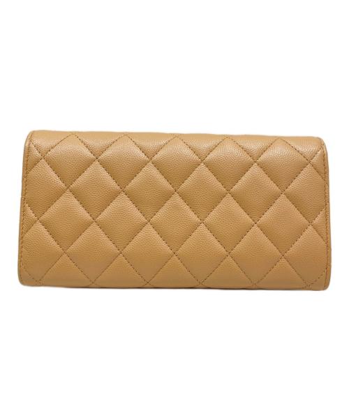 CHANEL（シャネル）CHANEL (シャネル) マトラッセロングフラップウォレット ベージュの古着・服飾アイテム