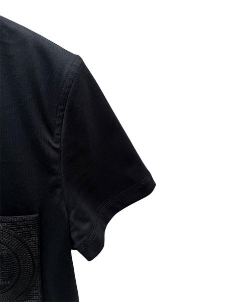 HERMES（エルメス）HERMES (エルメス) 刺繍入りポケット Tシャツ ブラック サイズ:38の古着・服飾アイテム