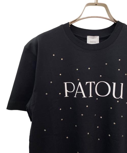 patou（パトゥ）patou (パトゥ) ビジュー付きTシャツ ブラック サイズ:XSの古着・服飾アイテム