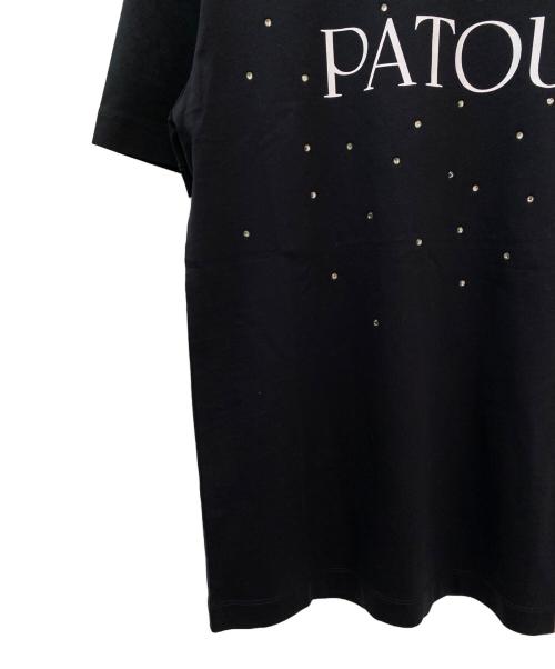 patou（パトゥ）patou (パトゥ) ビジュー付きTシャツ ブラック サイズ:XSの古着・服飾アイテム