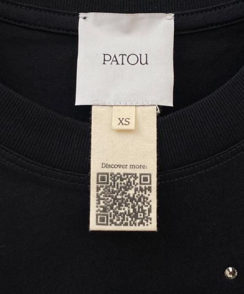 patou（パトゥ）patou (パトゥ) ビジュー付きTシャツ ブラック サイズ:XSの古着・服飾アイテム