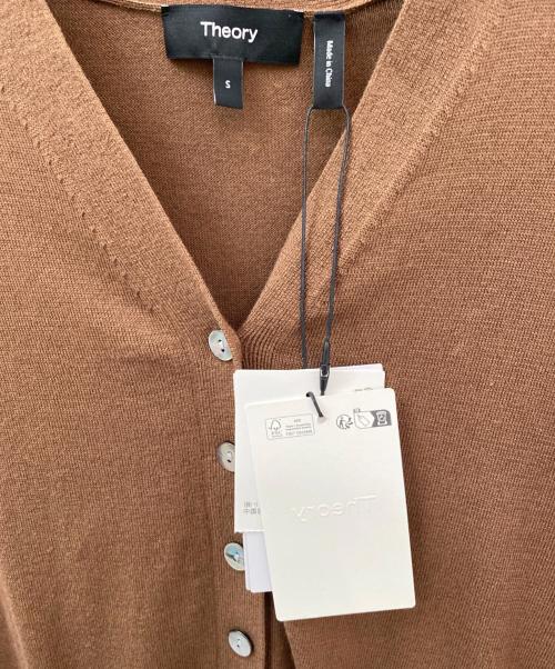 theory（セオリー）theory (セオリー) コットンショートスリーブカーディガン ブラウン サイズ:Sの古着・服飾アイテム