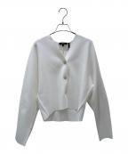theoryセオリー）の古着「Vネックサマーニットカーディガン Wooster Crepe Knit」｜ホワイト