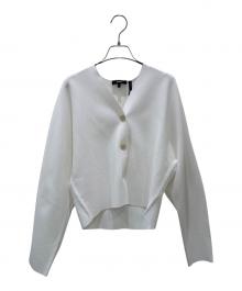 theory（セオリー）の古着「Vネックサマーニットカーディガン Wooster Crepe Knit」｜ホワイト