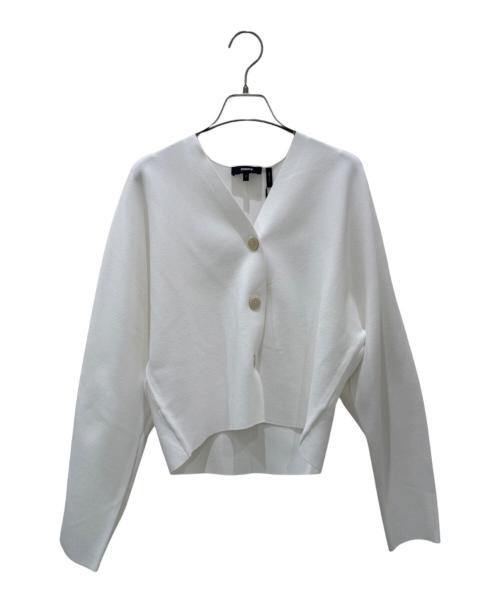 theory（セオリー）theory (セオリー) Vネックサマーニットカーディガン Wooster Crepe Knit ホワイト サイズ:Sの古着・服飾アイテム