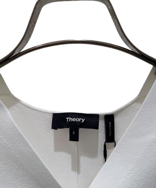 theory（セオリー）theory (セオリー) Vネックサマーニットカーディガン Wooster Crepe Knit ホワイト サイズ:Sの古着・服飾アイテム