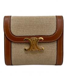 CELINE（セリーヌ）の古着「スモール フラップウォレット」｜ベージュ