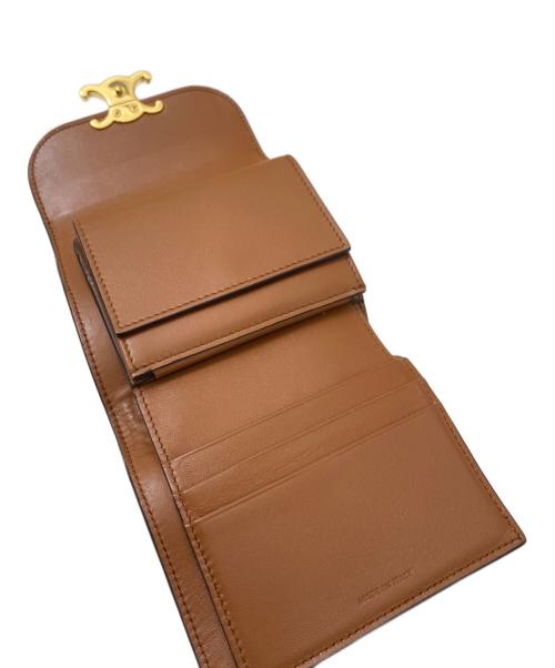 CELINE（セリーヌ）CELINE (セリーヌ) スモール フラップウォレット ベージュの古着・服飾アイテム