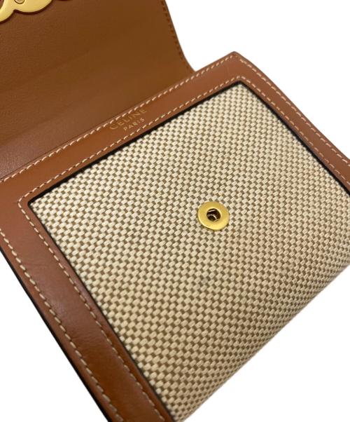 CELINE（セリーヌ）CELINE (セリーヌ) スモール フラップウォレット ベージュの古着・服飾アイテム