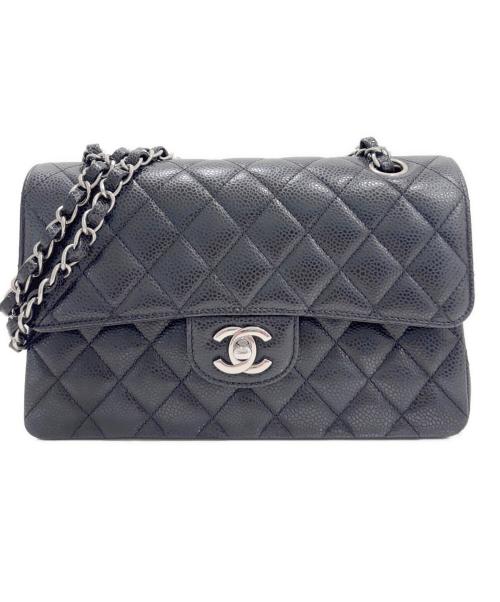 CHANEL（シャネル）CHANEL (シャネル) Matelassé 23/マトラッセ23/Double Flap Chain Shoulder Bag/Wフラップチェーンショルダーバッグ ブラック×S金具 サイズ:23の古着・服飾アイテム