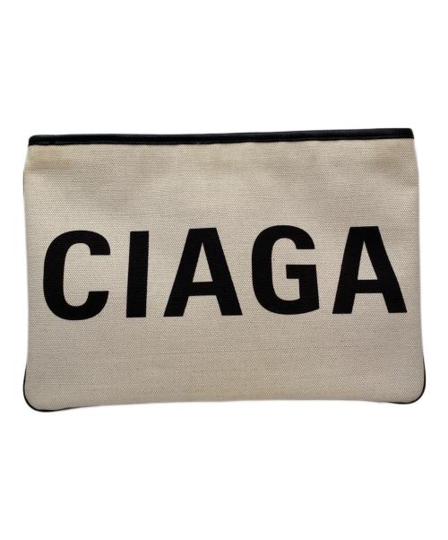 BALENCIAGA（バレンシアガ）BALENCIAGA (バレンシアガ) Logo Shearing Clutch Bag ホワイトの古着・服飾アイテム