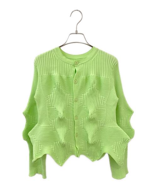 ISSEY MIYAKE（イッセイミヤケ）ISSEY MIYAKE (イッセイミヤケ) カーディガン 黄緑 サイズ:2の古着・服飾アイテム