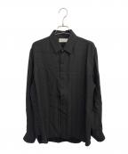 Saint Laurent Parisサンローランパリ）の古着「Saint Laurent Cassandre Striped Shirt/イヴ・サンローランカサンドラストライプシャツ」｜ブラック
