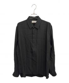 Saint Laurent Paris（サンローランパリ）の古着「Saint Laurent Cassandre Striped Shirt/イヴ・サンローランカサンドラストライプシャツ」｜ブラック