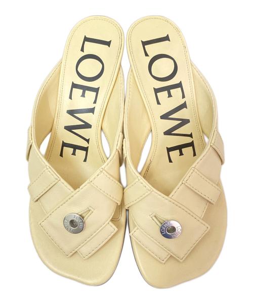 LOEWE（ロエベ）LOEWE (ロエベ) トイパンタトゥポストヒールサンダル アイボリー サイズ:35の古着・服飾アイテム