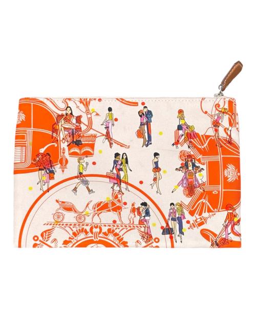 HERMES（エルメス）HERMES (エルメス) Silky Pocketフラットコスメポーチ アイボリー サイズ:-の古着・服飾アイテム