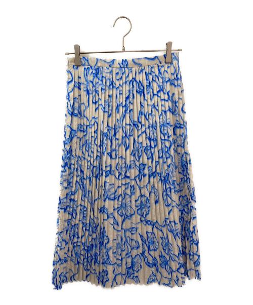 DRIES VAN NOTEN（ドリスヴァンノッテン）DRIES VAN NOTEN (ドリスヴァンノッテン) 花柄プリーツスカート スカイブルー サイズ:34の古着・服飾アイテム