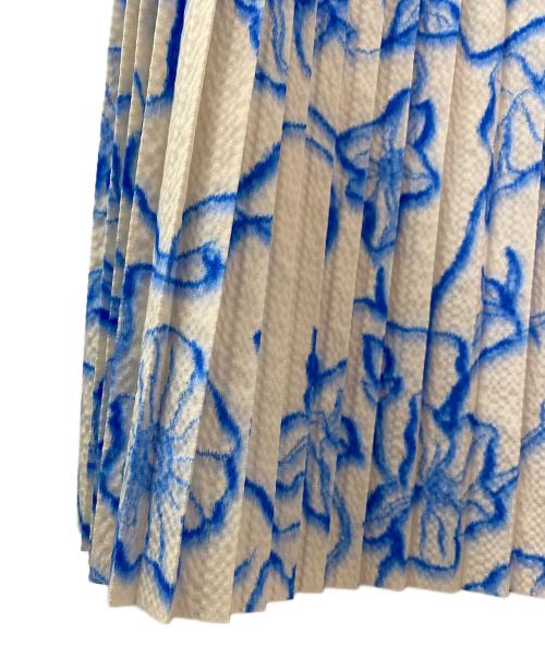 DRIES VAN NOTEN（ドリスヴァンノッテン）DRIES VAN NOTEN (ドリスヴァンノッテン) 花柄プリーツスカート スカイブルー サイズ:34の古着・服飾アイテム
