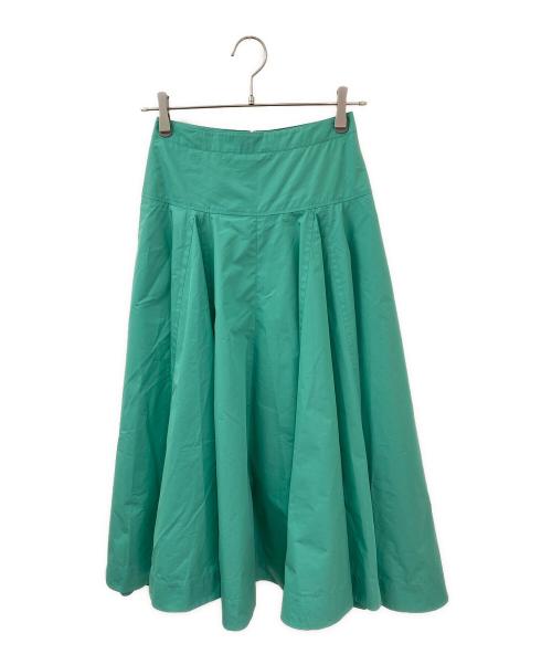 3.1 phillip lim（スリーワンフィリップリム）3.1 phillip lim (スリーワンフィリップリム) コットンポプリンギャザーミディスカート グリーン サイズ:00の古着・服飾アイテム