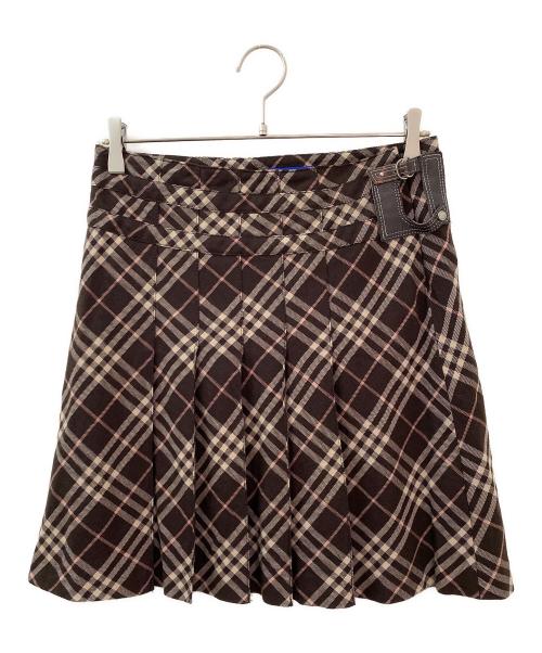 BURBERRY BLUE LABEL（バーバリー ブルー レーベル）BURBERRY BLUE LABEL (バーバリー ブルー レーベル) プリーツスカート ブラウン サイズ:38の古着・服飾アイテム