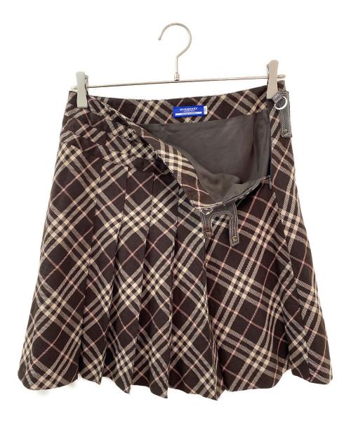 BURBERRY BLUE LABEL（バーバリー ブルー レーベル）BURBERRY BLUE LABEL (バーバリー ブルー レーベル) プリーツスカート ブラウン サイズ:38の古着・服飾アイテム
