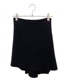 BOTTEGA VENETA（ボッテガベネタ）の古着「Wool Blend Skirt」｜ブラック