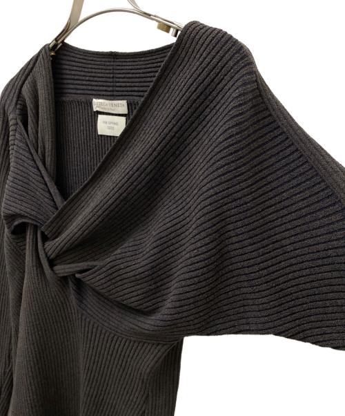 BOTTEGA VENETA（ボッテガベネタ）BOTTEGA VENETA (ボッテガベネタ) Vネック ツイストニットセーター ブラウン サイズ:36の古着・服飾アイテム