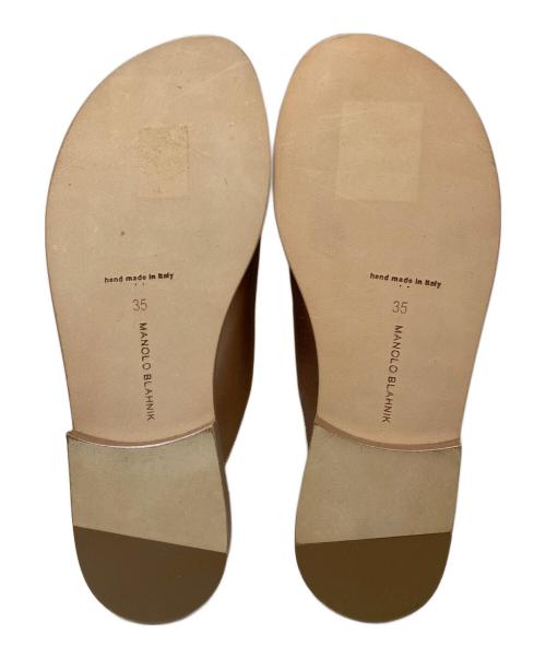 Manolo Blahnik（マノロ ブラニク）Manolo Blahnik (マノロ ブラニク) ストラスハンギサテンサンダル ピンク サイズ:35の古着・服飾アイテム