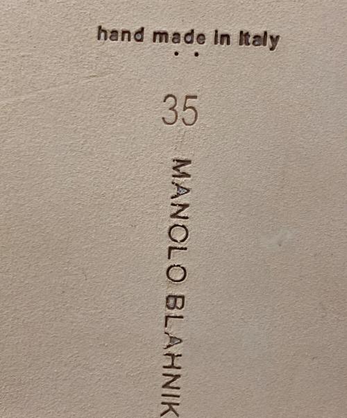 Manolo Blahnik（マノロ ブラニク）Manolo Blahnik (マノロ ブラニク) ストラスハンギサテンサンダル ピンク サイズ:35の古着・服飾アイテム