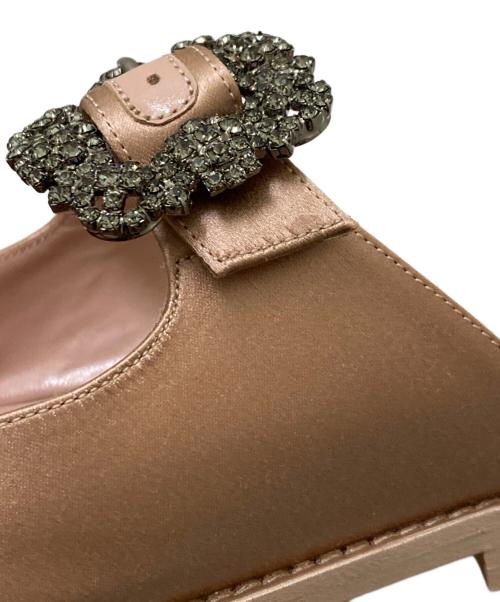 Manolo Blahnik（マノロ ブラニク）Manolo Blahnik (マノロ ブラニク) ストラスハンギサテンサンダル ピンク サイズ:35の古着・服飾アイテム