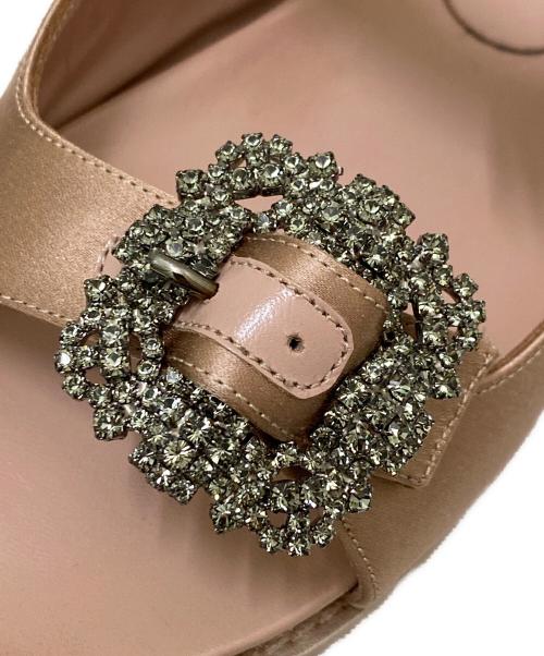 Manolo Blahnik（マノロ ブラニク）Manolo Blahnik (マノロ ブラニク) ストラスハンギサテンサンダル ピンク サイズ:35の古着・服飾アイテム