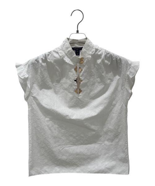 LOUIS VUITTON（ルイ ヴィトン）LOUIS VUITTON (ルイ ヴィトン) モノグラム フリルノースリーブ ブラウス ホワイト サイズ:34の古着・服飾アイテム