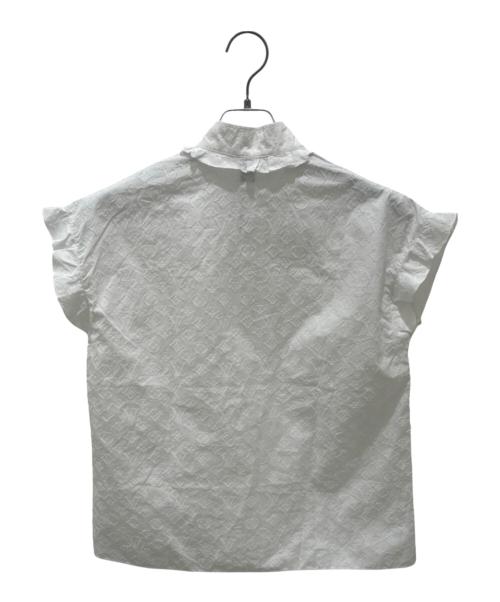 LOUIS VUITTON（ルイ ヴィトン）LOUIS VUITTON (ルイ ヴィトン) モノグラム フリルノースリーブ ブラウス ホワイト サイズ:34の古着・服飾アイテム