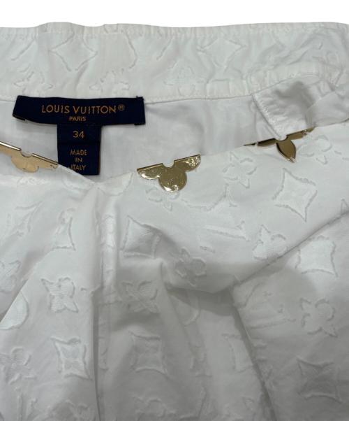 LOUIS VUITTON（ルイ ヴィトン）LOUIS VUITTON (ルイ ヴィトン) モノグラム フリルノースリーブ ブラウス ホワイト サイズ:34の古着・服飾アイテム