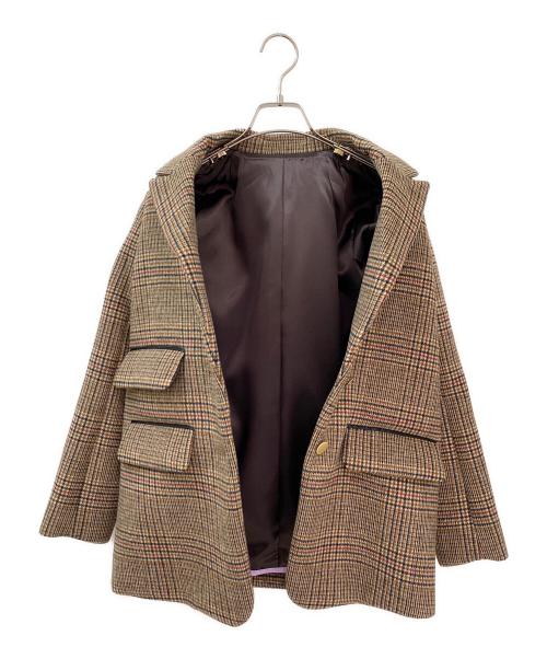 YORI（ヨリ）YORI (ヨリ) チャンキーテーラージャケット ブラウン サイズ:36の古着・服飾アイテム