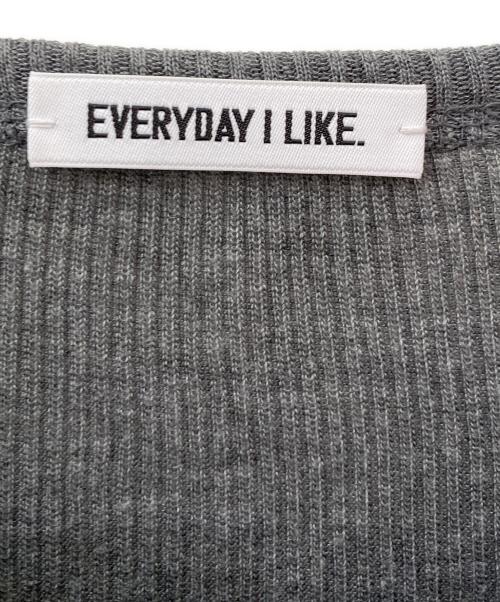 EVERYDAY I LIKE.（エヴリデイ アイ ライク）EVERYDAY I LIKE. (エヴリデイ アイ ライク) テレコ ロングスリーブ プルオーバー グレー サイズ:-の古着・服飾アイテム