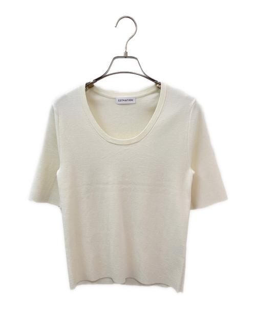 ESTNATION（エストネーション）ESTNATION (エストネーション) Uネックニット アイボリー サイズ:Fの古着・服飾アイテム