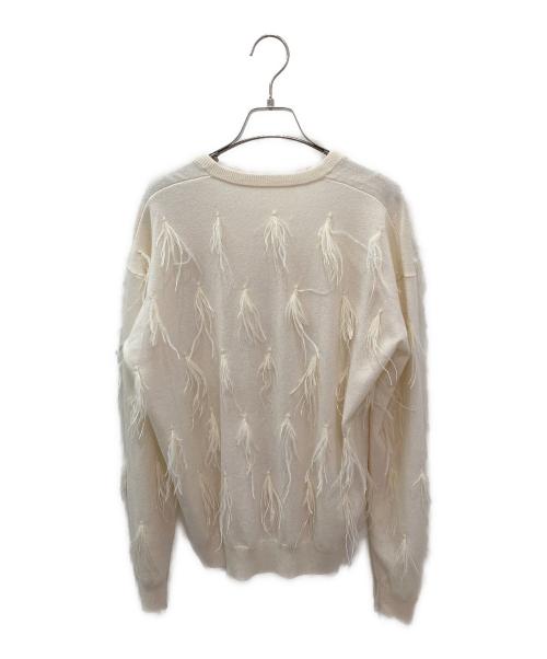 MYLAN（マイラン）MYLAN (マイラン) Cashmere Knit with Feathers アイボリー サイズ:Freeの古着・服飾アイテム