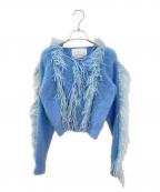 MYLANマイラン）の古着「Wool Mohair Knit Feather Cardigan」｜スカイブルー