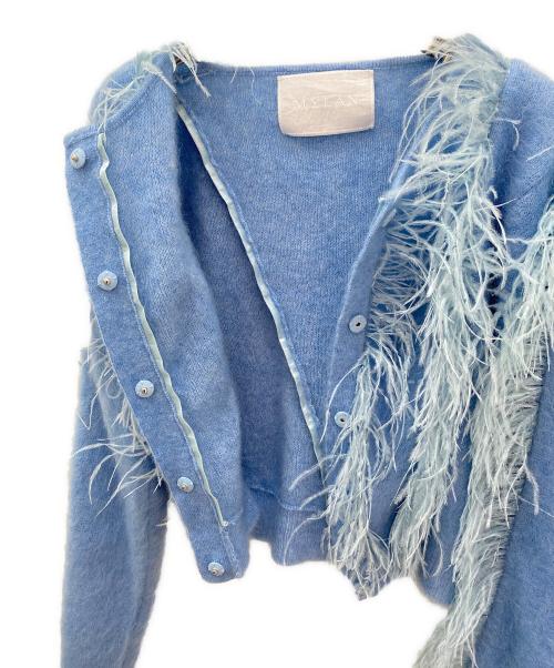 MYLAN（マイラン）MYLAN (マイラン) Wool Mohair Knit Feather Cardigan スカイブルー サイズ:Fの古着・服飾アイテム
