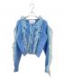 MYLAN（マイラン）の古着「Wool Mohair Knit Feather Cardigan」｜スカイブルー
