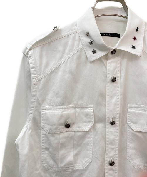 GUCCI（グッチ）GUCCI (グッチ) ミリタリーシャツ ホワイト サイズ:38の古着・服飾アイテム