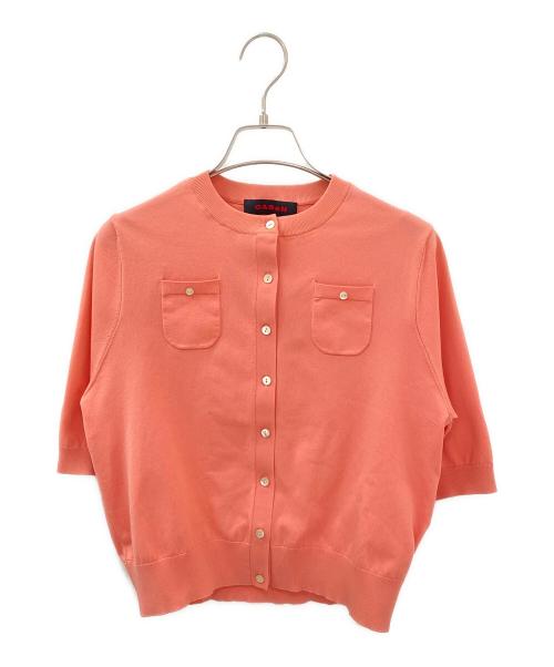 CABAN（キャバン）CABAN (キャバン) ファインポリエステル ハーフスリーブポケットカーディガン ピンク サイズ:Sの古着・服飾アイテム